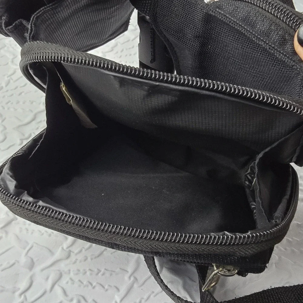 Eastport Fanny Pack 90s Hip Waist Bag 6 Pockets Black Hiking‎ Travel Vintage
